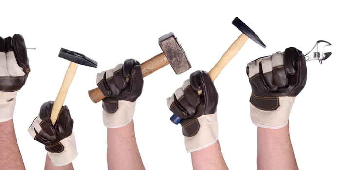A set of different tools in use