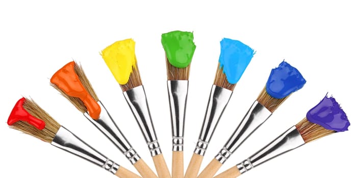 A set of brushes with different colors
