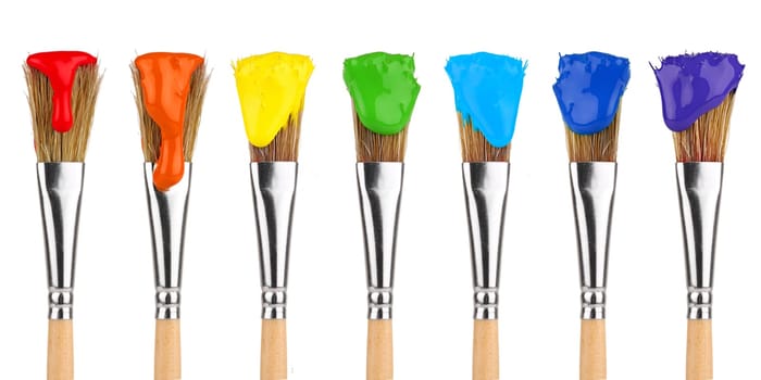 A set of brushes with different colors