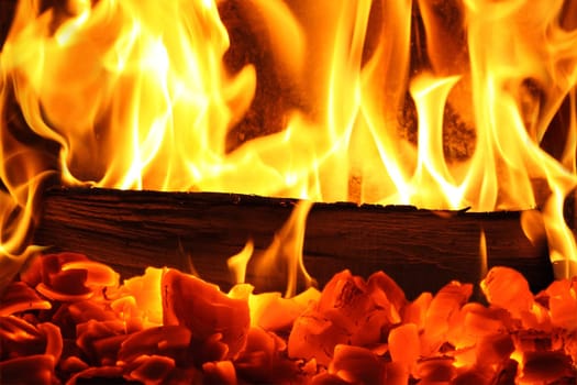 A cosy warm log fire.