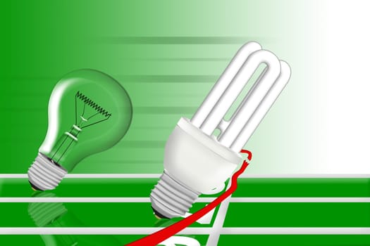 Light bulb vs energy-saving lamp