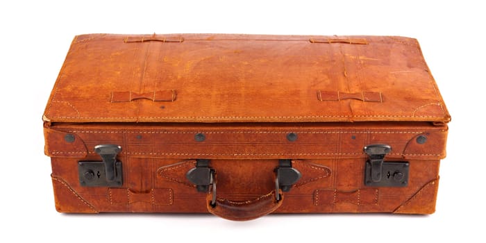 Old leather suitcase.