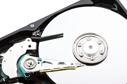 Inner workings of a hard drive.