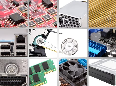 Computer Components in a Collage
