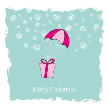 Christmas card with gift