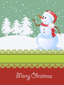 Winter celebration card with room for text, Christmas and New year illustration