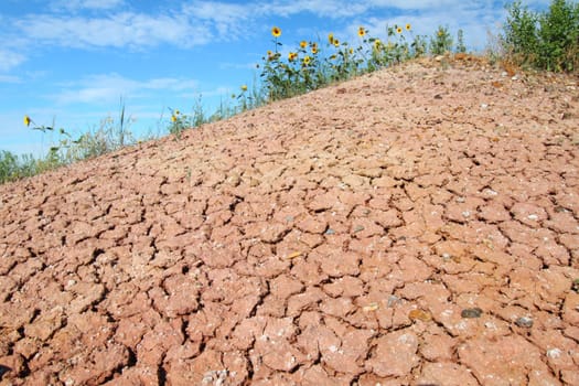 Patterns in the parched ground of Badlands National Park in South Dakota.