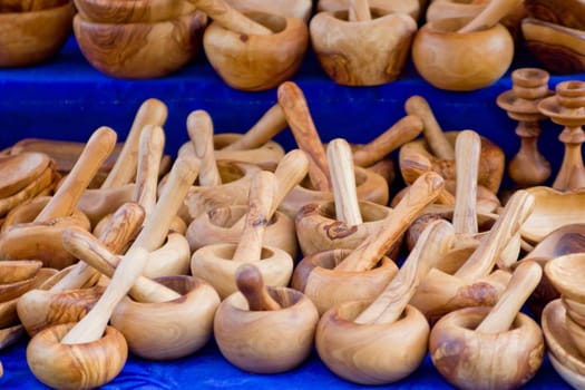 assortment of wooden spoons .