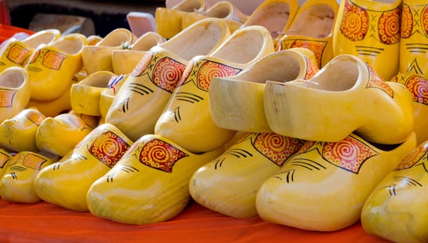 Famous traditional Dutch wooden clogs.
