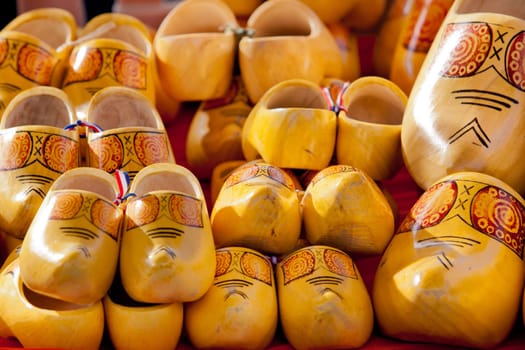 Famous traditional Dutch wooden clogs.
