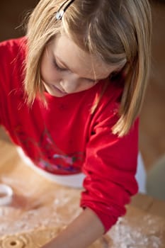 Girl bakes cookies
