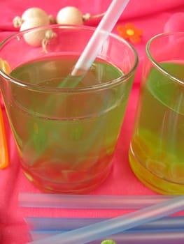 Drink with woodruff and fruit gums