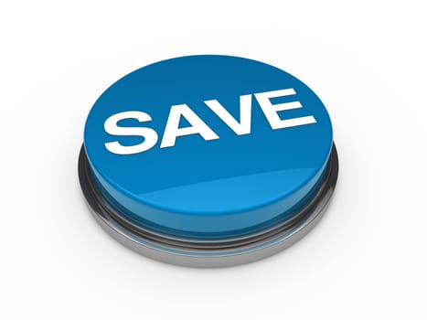 3d button blue chrome save white text