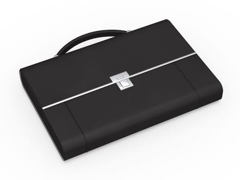 3d business bag briefcase black and chrome