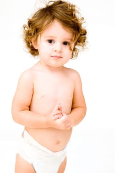 Baby girl in Diaper