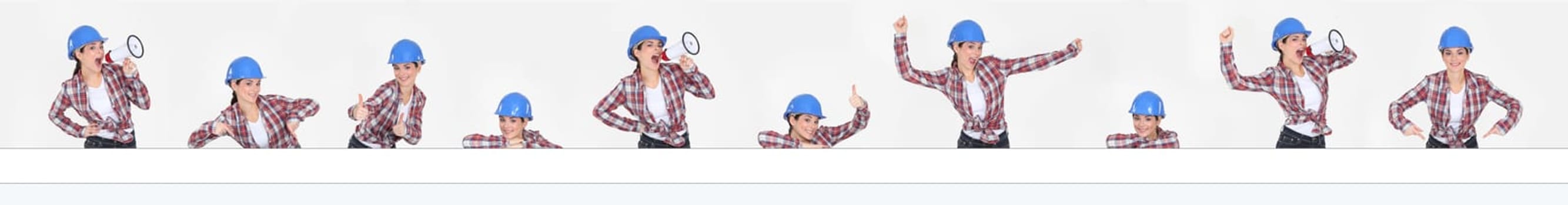 Multiple shots of female laborer