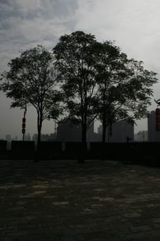 Xian Old Town,view over the city wall