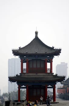 Xian Old Town,House on the City Wall