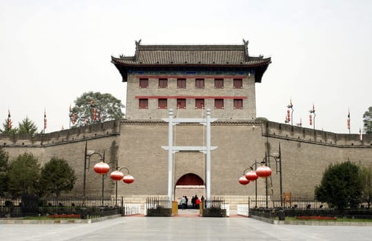 Xian Old Town,Drawbridge and City Wall