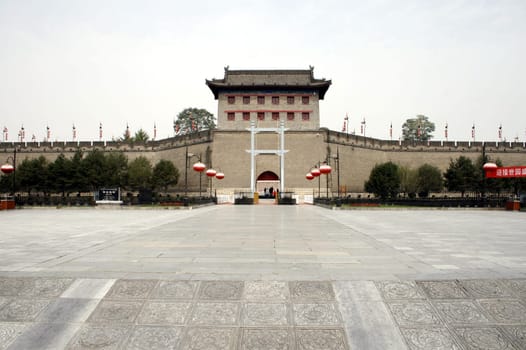 Xian Old Town,Drawbridge and City Wall