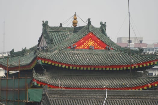 Xian Old Town,view over the rooftops