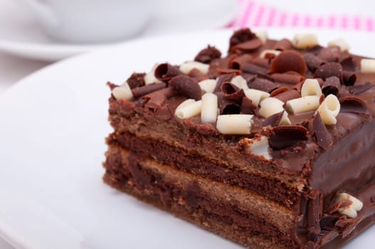 Homemade Chocolate Cake - Brownies on White Plate