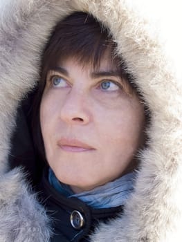 Woman with fur
