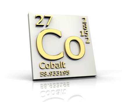 Cobalt form Periodic Table of Elements - 3d made