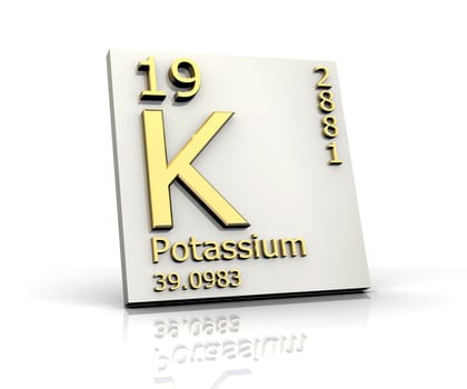 Potassium form Periodic Table of Elements - 3d made