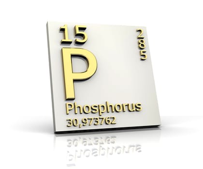 Phosphorus form Periodic Table of Elements - 3d made