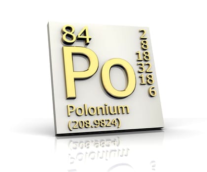 Polonium form Periodic Table of Elements - 3d made