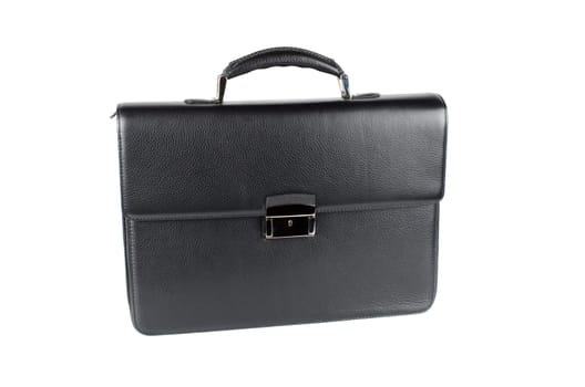 black male briefcase isolated on white background