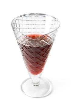 Cherry dessert on white background