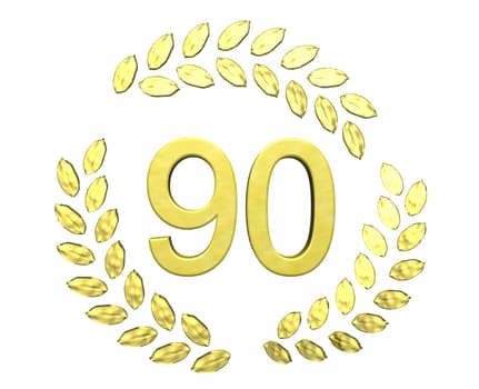 number with laurel wreath