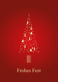 Christmas tree with red background