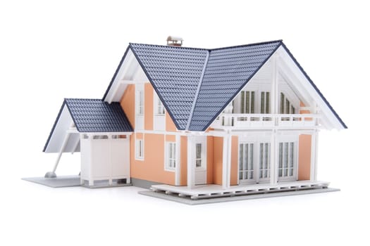 Model of the family house isolated on white background