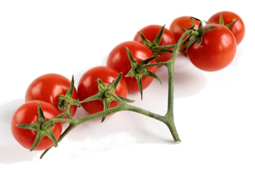 Cocktail tomatoes in different positions