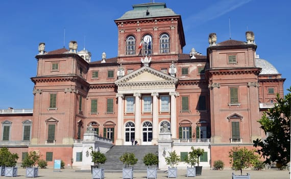 Racconigi castle near Turin, northern Italy, in a sunny day