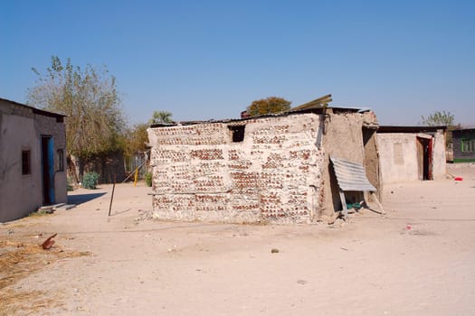 House in a dry land. Desert life