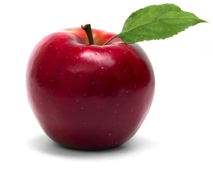 apple over white background