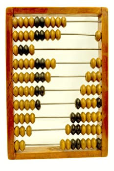 Vintage old abacus isolated on the white