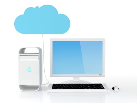Desktop pc connected to cloud server  Note: All Devices design and all screen interface graphics in this series are designed by the contributor him self.