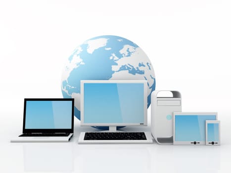 Computer Equipment isolated on white background - 3D Render