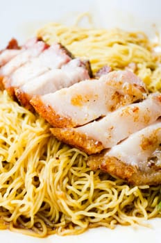 roasted pork noodle, a kind of chinese cuisine, popular in Hong Kong, Singapore and Malaysia.