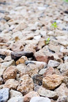 crushed stone, for railway track ballast.