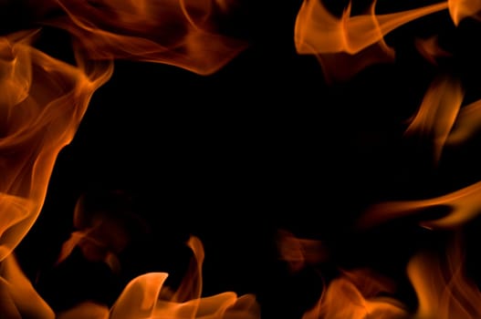 background with fire framing around, like burning.