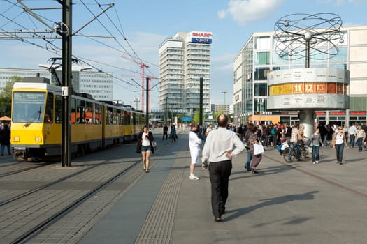 World Clock at Berlin's Alexanderplatz and surroundings
