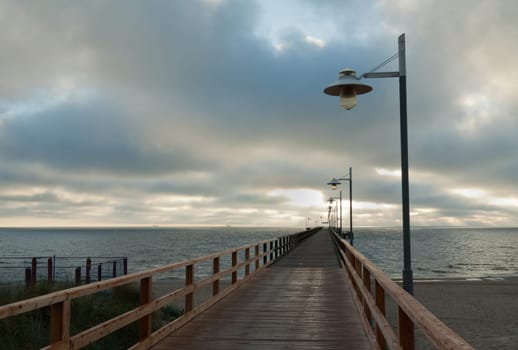 Bansin pier at sunrise