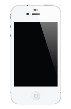 illustration of iphone 4 white color, vector format.