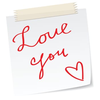 a love message on a note.